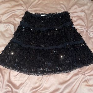 Red Valentino black sequined mini skirt with bow!